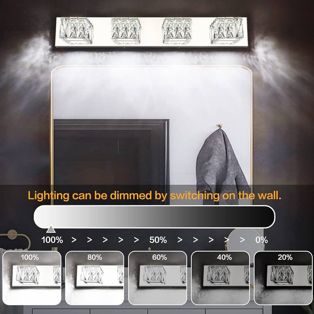 ZUZITO 4 Lights Bathroom Vanity Light - Crystal Modern